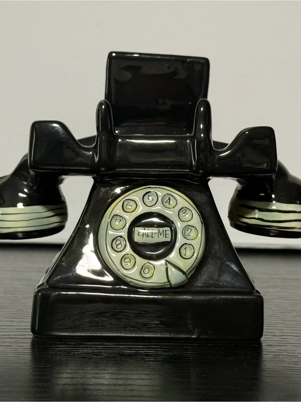 RARE! VTG Ceramic Rotary Telephone that Holds Pen & Note Pad or Business Cards